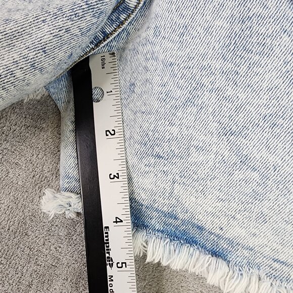Womens Ava & Viv Blue Denim Shorts Cut Off Acid Wash Mid Rise Plus Size 20W - Picture 7 of 9